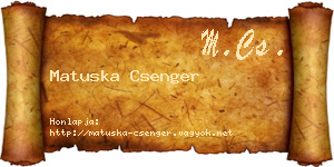 Matuska Csenger névjegykártya